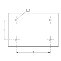 View W - arrangement of fixing holes